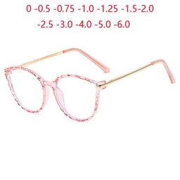 Lunettes de myopie ovales à rayons bleus pour femmes et hommes jambe à ressort en métal TR90