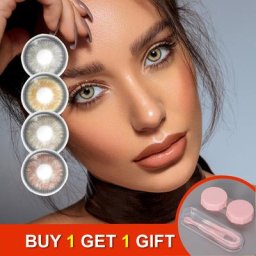 Lentilles de Contact colorées pour les yeux brunes 14.2mm sans Prescription 1 acheté et 1 offert