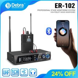 Debra ER-102 Singal Channel UHF In Ear Monitor Système sans fil avec émetteur multiple pour petits