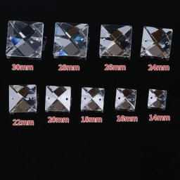 Camal – perles carrées en cristal 10 pièces (2 trous) 14/16/18/20/22mm en vrac prismes suspendus