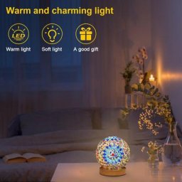 Lampe de nuit Baroque en bois avec chargeur USB Style bohème disponible en trois couleurs idéal