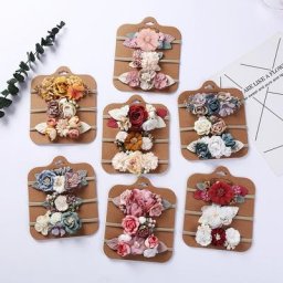 Ensemble de bandeaux à fleurs pour bébés filles 3 pièces couronne de fleurs artificielles bandeau