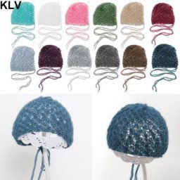 Bonnet en Mohair tricoté à la main pour Photo de nouveau-né Super doux cadeau de naissance pour