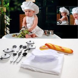 Accessoires de photographie de bébé petit chapeau de Chef blanc extensible petite cuisine