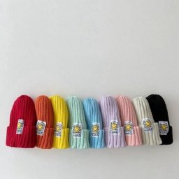 Chapeau tricoté pour enfant nouvelle collection automne hiver couleur bonbon garçon et fille