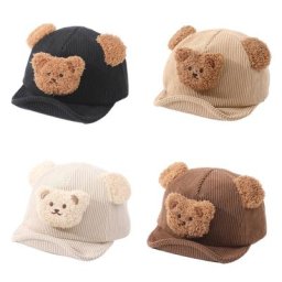 Chapeau de Baseball en velours côtelé pour bébé Simple chaud à bords souples en langue de