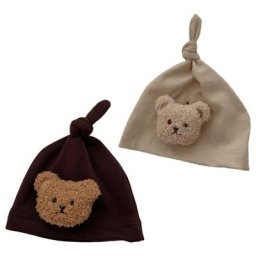 Chapeau à motif d'ours pour bébé garde la tête les oreilles au chaud confortable pour la peau