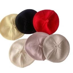 Chapeau tricoté pour petites filles joli petit béret de princesse chaud à la mode chapeaux de
