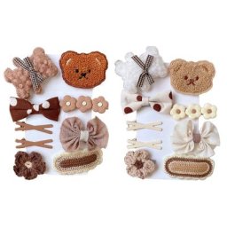 Ensemble de Pinces à Cheveux pour Fille Barrettes à Nministériels d Ours Mignonnes Fleurs