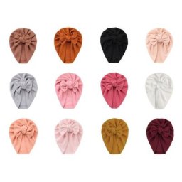 Bonnet à nœud papillon pour bébé fille Turban taille universelle pour la tête