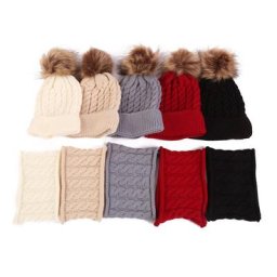 Ensemble de Chapeaux et Écharpes en Coton pour Bébé Fille Col Haut Chaud Nouvelle Collection