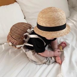 Chapeau de paille pour bébé casquette anderpour nouveau-né chapeaux de soleil d'été pour garçons