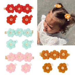 Bandeau élastique pour bébé Crochet fait à la main fleurs accessoires de cheveux pour enfants