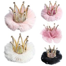 Épingle à cheveux en dentelle pour enfants Clip de couronne en cristal strass nouveau Style
