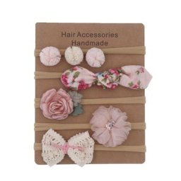Bandes de sauna élastiques en nylon pour bébé fille nœuds de cheveux à fleurs pour nouveau-né