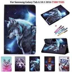 Coque de tablette animal loup à la mode pour Samsung Galaxy Tab A 10 1 2016 SM T580 T585 étui Funda