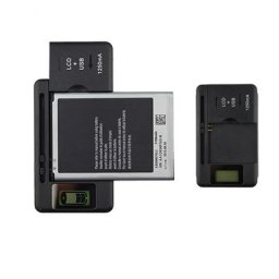 Chargeur de batterie universel 1250MA sortie USB pour téléphone portable affichage LCD