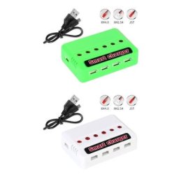 Chargeur li-po 6-en-1 3.7V 500mAH pour Drones hélicoptère RC Quadcopter