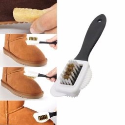 Brosse de nettoyage de chaussures en plastique en forme de S 3 côtés pour chaussures de neige en