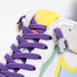 Mode diamant sans cravate lacets coloré strass lacets sans liens lacets élastiques baskets enfants