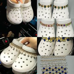 Breloques Croco Vintage de Luxe en Résine Accessoires de Chaussures Montés Diamants Dorés à la