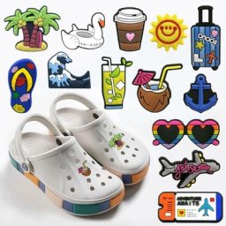 Breloques de chaussures en PVC de voyage d'été pour chaussures Croc ornements originaux
