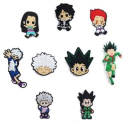 Breloques de chaussures Manga japonais en PVC 9 pièces/lot accessoires de décoration cadeaux de