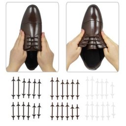 Lacets élastiques en Silicone pour femmes et hommes 12 pièces noir et blanc laçage en caoutchouc