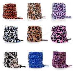 Lacets plats pour chaussures 1 paire pour baskets AF1/AJ imprimé tigre/serpent/léopard
