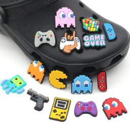 Croc-Breloques de chaussures à thème de jeu accessoires de bricolage sandales sabots décoration
