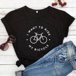 T-shirt de cyclisme à manches courtes pour femme estival et humoristique avec image de ""je veux