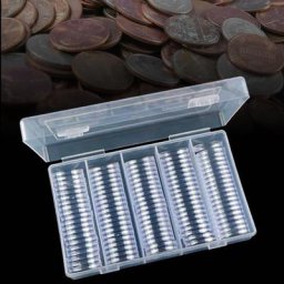 Capsules porte-monnaie avec boîte d'organisation et joint en mousse pour pièces de Collection 25mm #