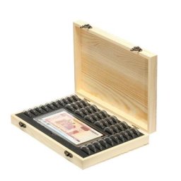 Boîte de rangement en bois pour pièces de monnaie étui de collection anti-continuité réglable