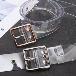 Ceinture transparente sans décoloration pour femme réglable carrée en forme de cercle 1 pièce