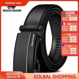 BISON DENIM – ceinture en cuir véritable pour hommes automatique de luxe de styliste de haute