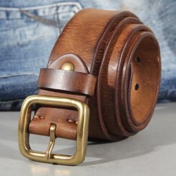 3.8cm cuir homme boucle en cuivre fait à la main première peau de vache Pure rétro tout-assorti