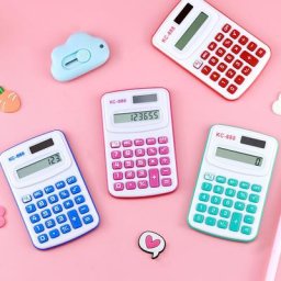 Mini Calculatrice Portable pour enfants Design couleur bonbon 8 chiffres LED pour écoliers
