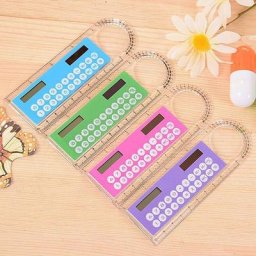 Mini règle de calculatrice multifonction Ultra-fine de 10cm à la mode fournitures de bureau