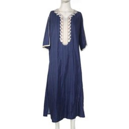Robe musulmane pour hommes Jubba Thobe manches longues vêtements islamiques broderie col en v