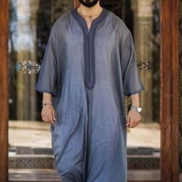 Abaya – Robe Caftan à col en V pour hommes style musulman rétro moderne décontracté ample