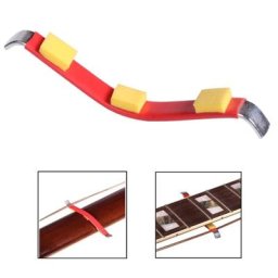 Épandeur de cordes de guitare en métal enduit de caoutchouc pour le nettoyage de manche limage
