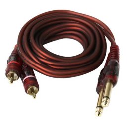 Câble Audio à 2 prises RCA 1.5m/5ft double prise Jack 6.35mm 1/4 pouces