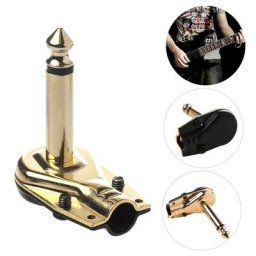 Adaptateur de connecteur de pédale pour effets de guitare Jack Mono de 1/4 "" 6.35mm prise à Angle