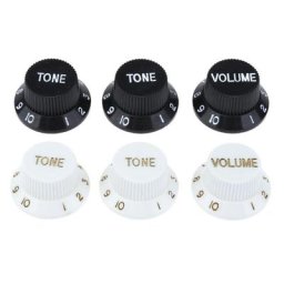 Bouton de Volume pour guitare électrique en plastique 3 pièces/lot capuchons de potentiomètre