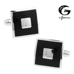 IGame – lien de manchette carré Design de peinture noire matériel en laiton de qualité livraison