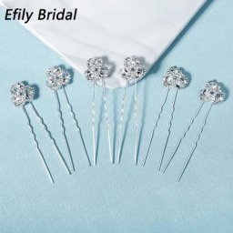 Efily – épingles à cheveux de mariage pour femmes accessoires strass couleur argent bijoux de