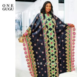 Bazin-Robe de soirée africaine pour femmes robes de mariée dashiki cousu noir taille mixte
