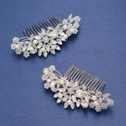 Floralbride – peigne à cheveux en alliage de strass fait à la main cristal fausses perles peigne