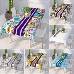 Nappe de Luxe Imprimée de Fleurs Imperméable Rectangulaire Juste de Coussin Convient pour ix