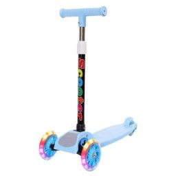 Trottinette à 3 roues pour enfants vélo d'équilibre à LED réglable planche à roulettes